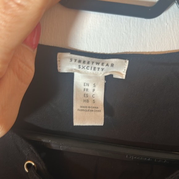 M🖤 Streetwear Society Black Lace-Up Mini Dress | Size Small - Picture 2 of 4